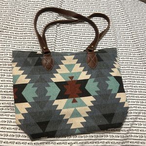 Blue Aztec Tote Bag